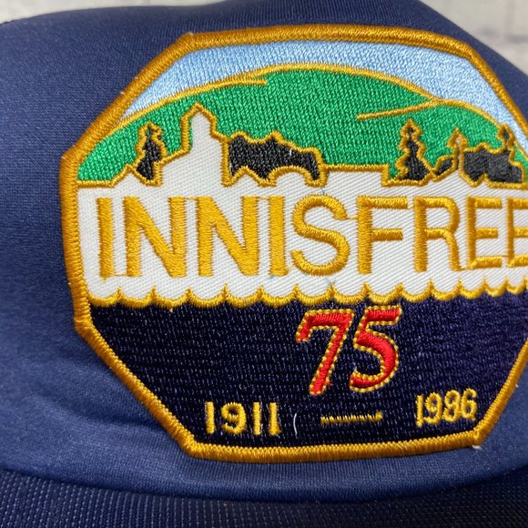 Vintage Hat Cap Snapback Navy Blue INNISFREE 75 Years 1911-1986 - BROKEN SNAPS - Picture 5 of 9